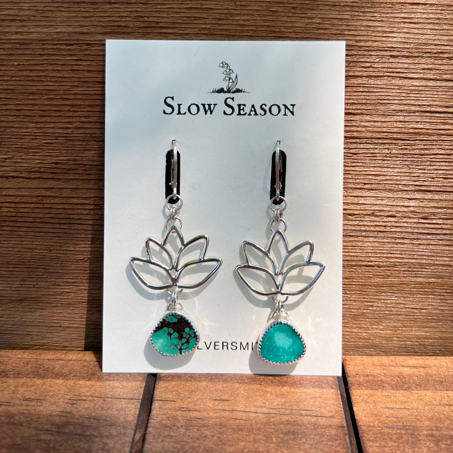 Regeneration - Turquoise & Lotus Earrings