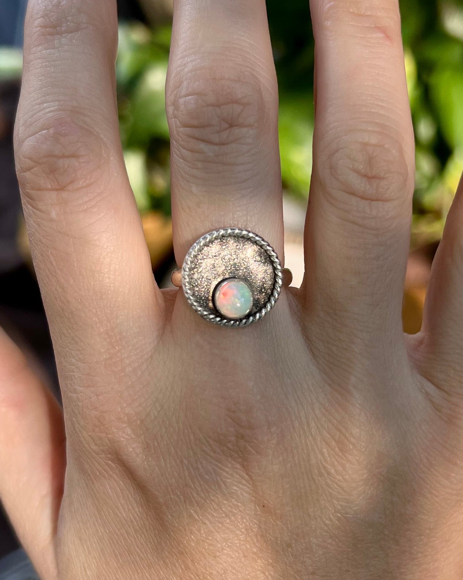 Opal Moon Ring