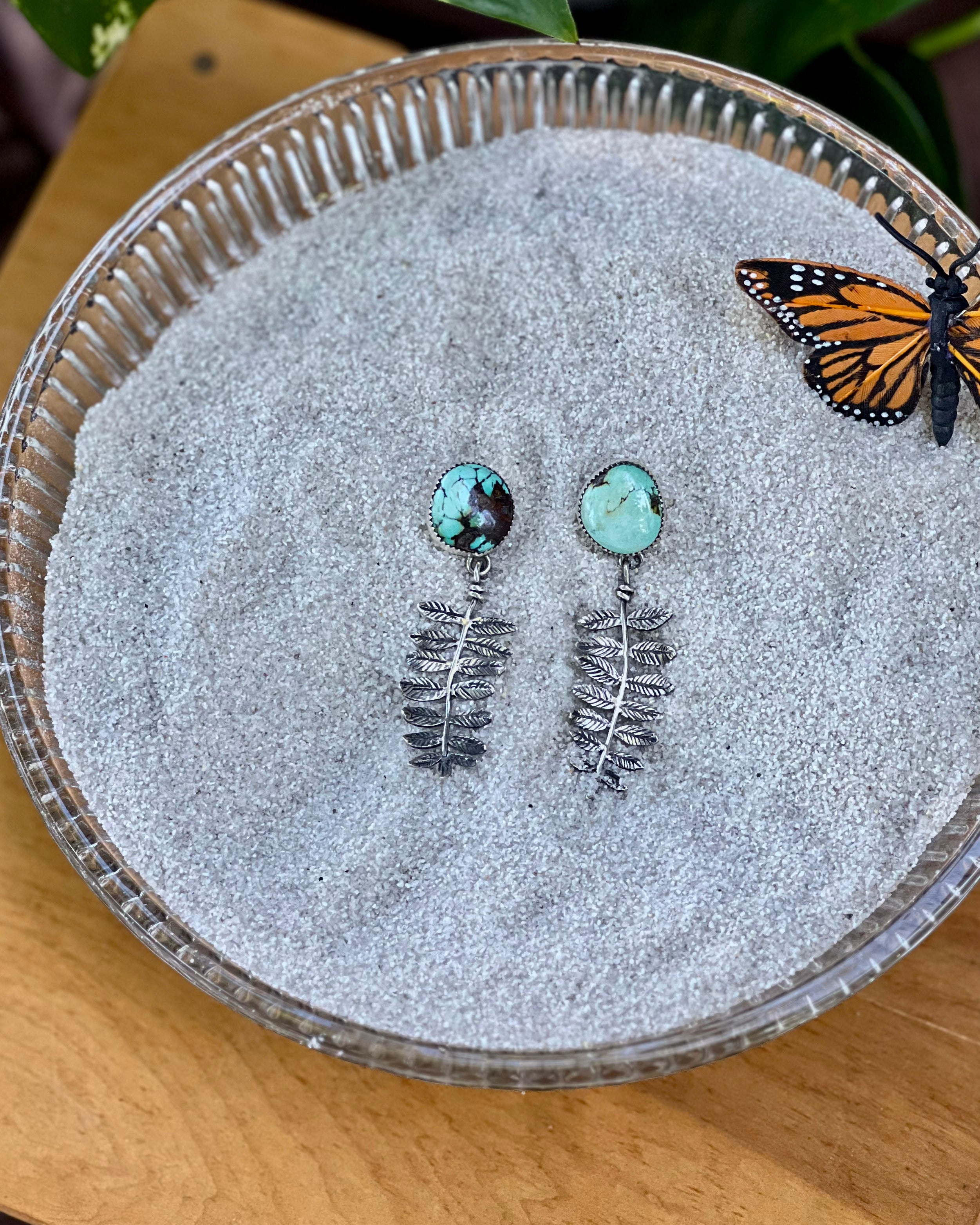 Fern & Iron Maiden Turquoise Earrings