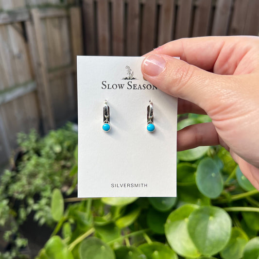 Turquoise Drop Charm Earrings