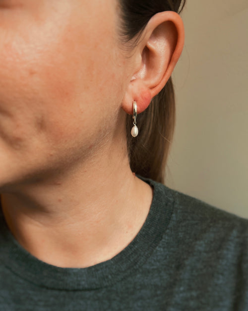 Freshwater Pearl Drop Huggies