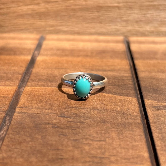 Spring Sky Blue Turquoise Ring Size 7.5
