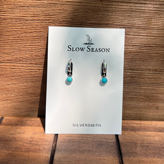 Sea Glass Blue Turquoise Charm Earrings