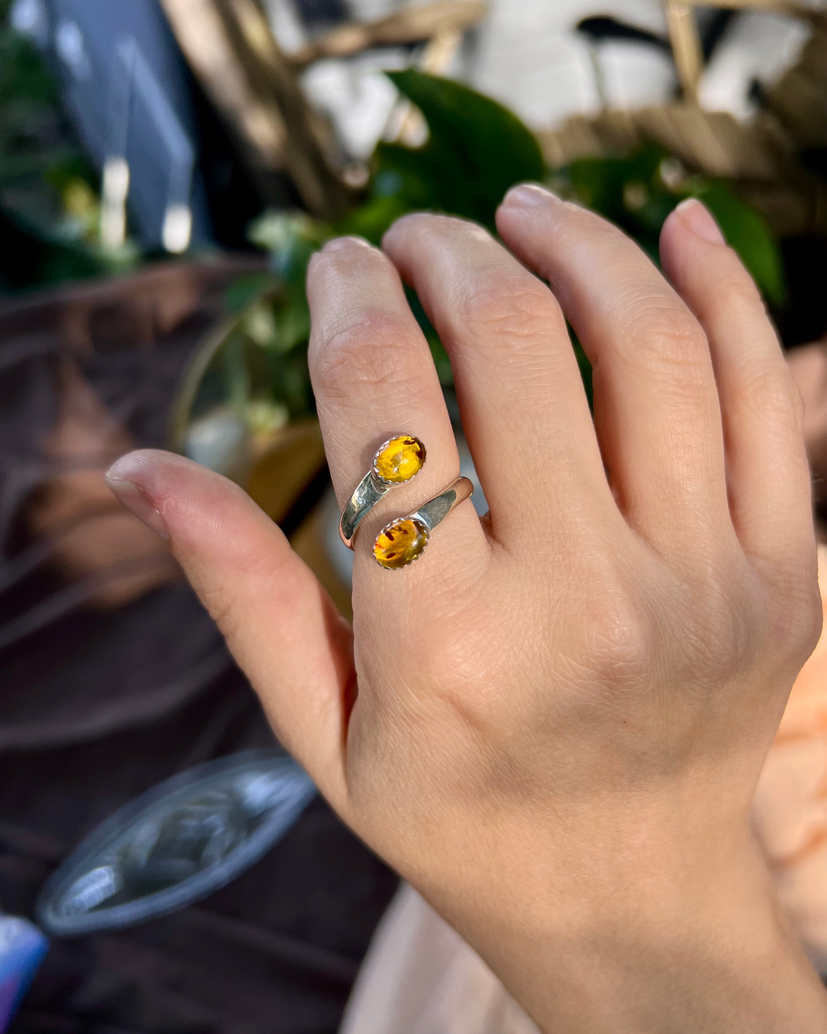 Amber Twinlight Ring