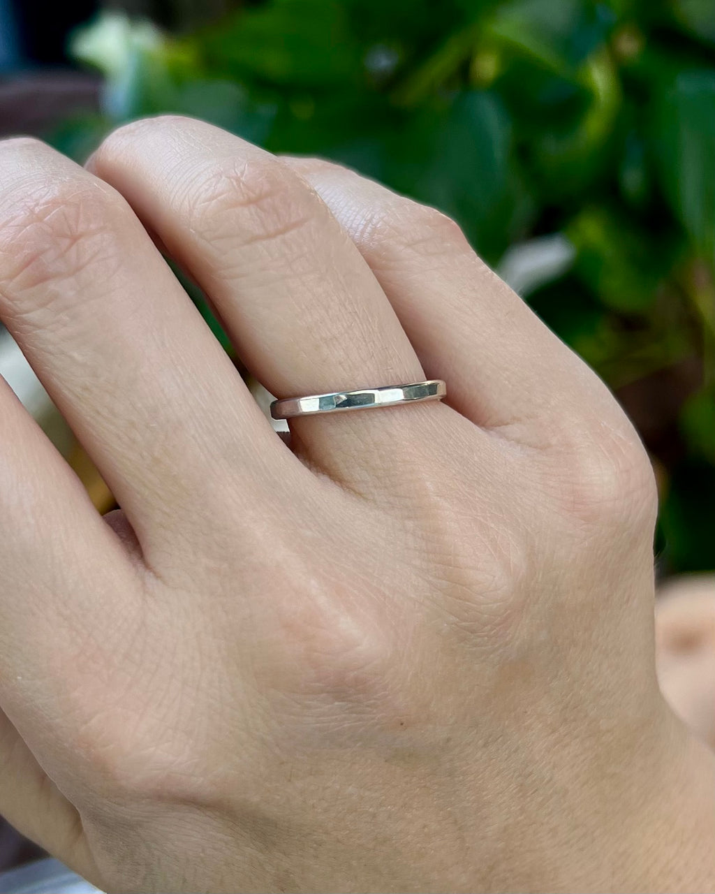Hammered Silver Stacker Ring