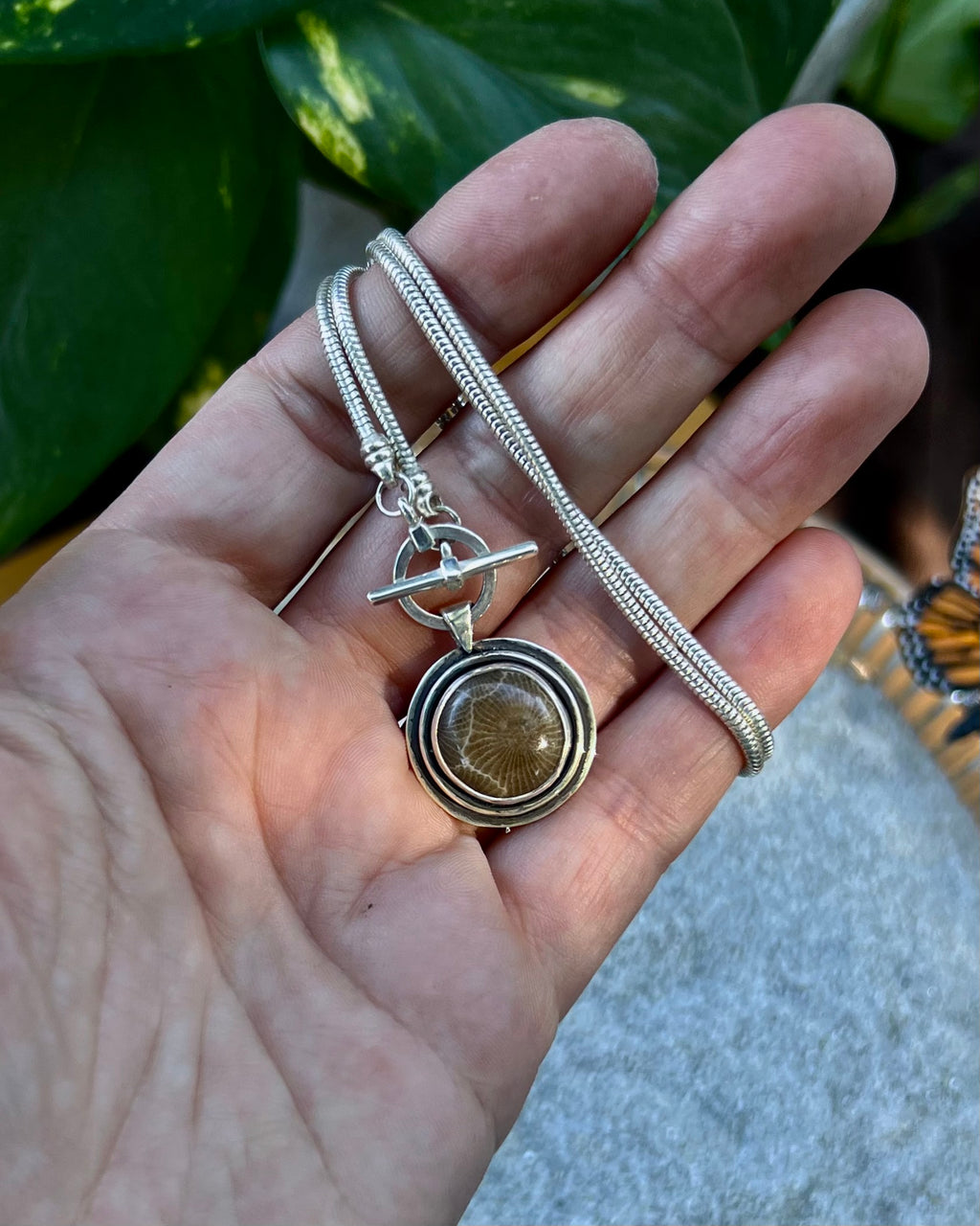 Petoskey Stone Toggle Necklace