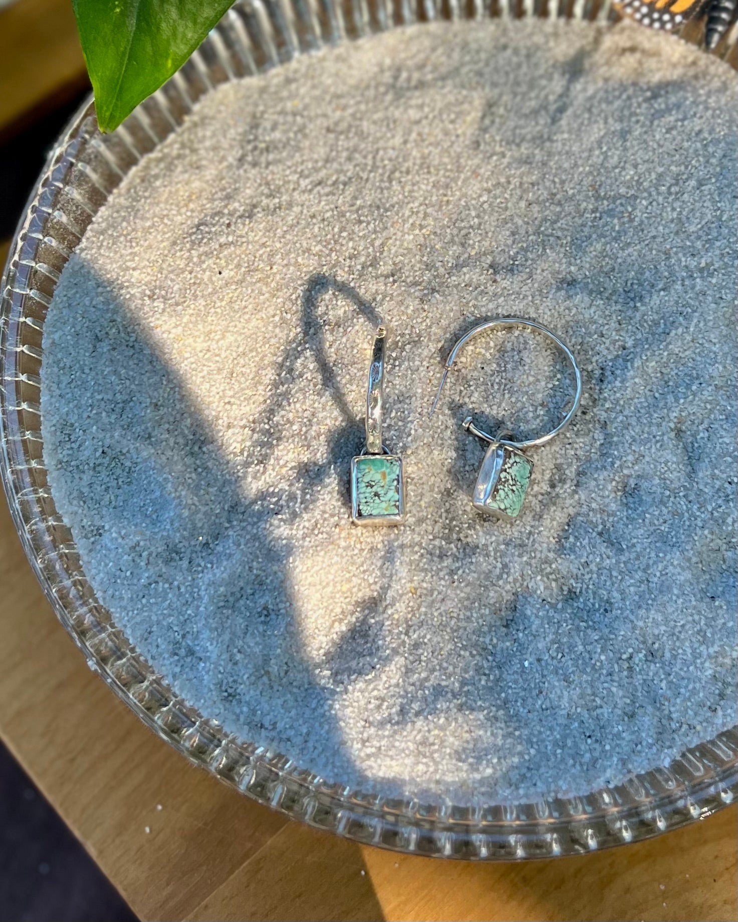 Turquoise Charm Hoop Earrings